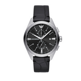 Emporio Armani Claudio Chronograph Black Dial Black Leather Strap Watch For Men - AR11542 Authentic Buy Shop Now