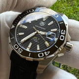 Tag Heuer Aquaracer Calibre 5 Automatic Black Dial Black Rubber Strap Watch for Men - WAY211A.FT6151 Authentic Buy Shop Now