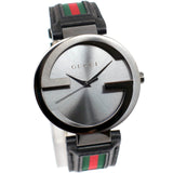 Gucci Interlocking G XL Black Dial Red & Green Leather Strap Watch For Men - YA133206 Authentic Buy Shop Now