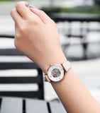 Emporio Armani Meccanico Silver Skeleton Dial Beige Leather Strap Watch For Women - AR60001 Authentic Buy Shop Now