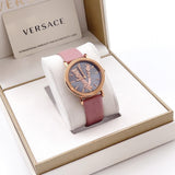 Versace Virtus Quartz Grey Dial Pink Leather Strap Watch for Women - VEHC00319 Authentic Buy Shop Now