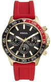 Fossil Bannon Multifunction Black Dial Red Silicone Strap Watch for Men - BQ2499 Authentic Buy Shop Now
