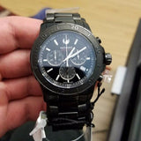 Movado Series 800 Chronograph Black Dial Black Steel Strap Watch For Men - 2600119 Authentic Buy Shop Now