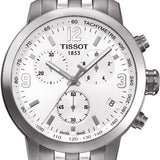 Tissot PRC 200 Chronograph White Dial Silver Steel Strap Watch For Men - T055.417.11.017.00 Authentic Buy Shop Now