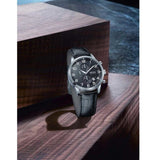 Hugo Boss Aeroliner Chronograph Black Dial Black Leather Strap Watch For Men - 1512448 Authentic Buy Shop Now