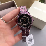 Michael Kors Lauryn Black Dial Purple Steel Strap Watch for Women - MK3724 Authentic Buy Shop Now