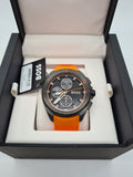 Hugo Boss Volane Black Dial Orange Silicone Strap Watch for Men - 1513957 Authentic Buy Shop Now