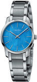 Calvin Klein City Mother of Pearl Blue Dial Silver Steel Strap Watch for Women - K2G2314X Authentic Buy Shop Now