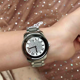 Movado Bold Crystal Pave Silver Dial Silver Steel Strap Watch for Women - 3600254 Authentic Buy Shop Now