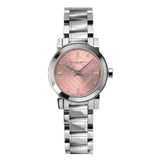 Burberry The City Diamonds Pink Dial Silver Steel Strap Watch for Women - BU9231 Authentic Buy Shop Now
