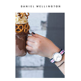 Daniel Wellington Classic South Hampton White Dial Two Tone Nylon Strap Watch For Women - DW00100034 Authentic Buy Shop Now