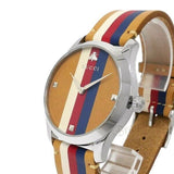 Gucci G Timeless Quartz Brown Dial Brown Leather Strap Watch For Men - YA1264078 Authentic Buy Shop Now