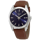 Tissot Gentleman Blue Dial Brown Leather Strap Watch For Men - T127.410.16.041.00 Authentic Buy Shop Now