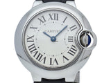 Cartier Ballon Bleu Silver Dial Black Leather Strap Watch for Women - W69018Z4 Authentic Buy Shop Now