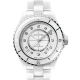 Chanel J12 Diamonds Mother of Pearl White Dial White Steel Strap Watch for Women - J12 H5704 Authentic Buy Shop Now