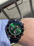 Breitling Superocean Heritage B01 Chronograph 44 Limited Edition Green Dial Black Mesh Bracelet Watch for Women - UB01622A1L1S1 Authentic Buy Shop Now