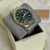 Michael Kors Lexington Quartz Green Dial Two Tone Steel Strap Watch For Men - MK9063 Authentic Buy Shop Now
