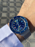 Breitling Superocean Heritage '57 Special Edition II Blue Dial Silver Mesh Bracelet Watch for Men - A103702A1C1A1 Authentic Buy Shop Now