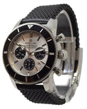 Breitling Superocean Heritage B01 Chronograph 44 Silver Dial Black Mesh Bracelet Watch for Men - AB0162121G1S1 Authentic Buy Shop Now