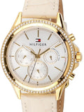 Tommy Hilfiger Ari Diamonds White Dial Cream Leather Strap Watch for Women - 1781982 Authentic Buy Shop Now
