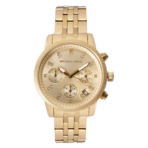 Michael Kors Ritz Chronograph Gold Dial Gold Steel Strap Watch for Women - MK5676 Authentic Buy Shop Now