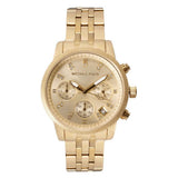 Michael Kors Ritz Chronograph Gold Dial Gold Steel Strap Watch for Women - MK5676 Authentic Buy Shop Now