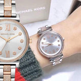 Michael Kors Sophie Chronograph Silver Dial Two Tone Steel Strap Watch For Women - MK3880 Authentic Buy Shop Now