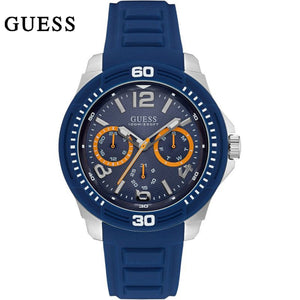 Guess Trade Blue Dial Blue Silicone Strap Watch for Men - W0967G2 Authentic Buy Shop Now