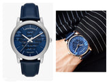 Emporio Armani Luigi Automatic Blue Dial Blue Leather Strap Watch For Men - AR60030 Authentic Buy Shop Now