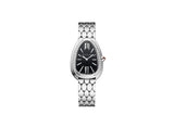 Bvlgari Serpenti Seduttori Diamonds Black Dial Silver Steel Strap Watch for Women - SERPENTI103449 Authentic Buy Shop Now