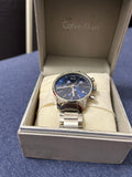 Calvin Klein City Chronograph Blue Dial Silver Steel Strap Watch for Men - K2G2714N Authentic Buy Shop Now