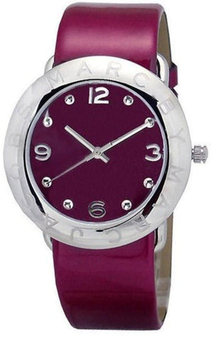 Marc Jacobs Amy Purple Dial Red Leather Strap Watch for Women - MBM1138 Authentic Buy Shop Now