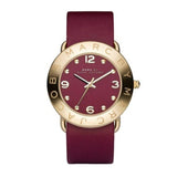 Marc Jacobs Amy Red Dial Burgundy Leather Strap Watch for Women - MBM1152 Authentic Buy Shop Now