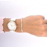 Marc Jacobs Baker White Dial White Leather Strap Watch for Women - MBM1283 Authentic Buy Shop Now