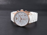 Emporio Armani Sportivo Silver Dial White Silicone Strap Watch For Women - AR5920 Authentic Buy Shop Now