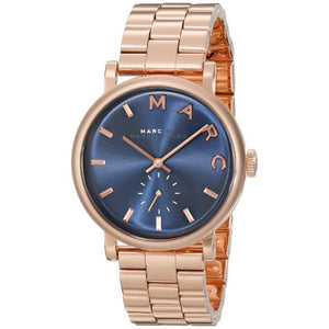Marc Jacobs Baker Navy Blue Dial Rose Gold Steel Strap Watch for Women - MBM3332 Authentic Buy Shop Now