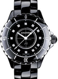Chanel J12 Quartz Diamonds Black Dial Black Steel Strap Watch for Women - J12 H1625 Authentic Buy Shop Now