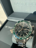 Tag Heuer Carrera Chronograph 44mm Green Dial Silver Steel Strap Watch for Men - CBN2A1N.BA0643 Authentic Buy Shop Now