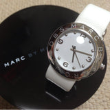 Marc Jacobs Amy White Dial White Leather Strap Watch for Women - MBM1136 Authentic Buy Shop Now