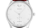 Gucci G Timeless Automatic Silver Dial Red Leather Strap Watch For Men - YA126346 Authentic Buy Shop Now