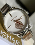 Michael Kors Portia Quartz Silver Dial Two Tone Steel Strap Watch For Women - MK3709 Authentic Buy Shop Now