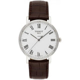 Tissot T Classic Everytime White Dial Brown Leather Strap Watch For Men - T109.410.16.033.00 Authentic Buy Shop Now