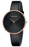 Calvin Klein Full Moon Black Dial Black Leather Strap Watch for Women - K8Y236C1 Authentic Buy Shop Now