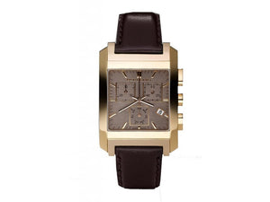 Burberry Heritage Chronograph Square Grey Dial Brown Leather Strap Watch for Men - BU1566 Authentic Buy Shop Now