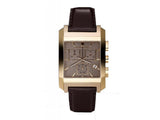 Burberry Heritage Chronograph Square Grey Dial Brown Leather Strap Watch for Men - BU1566 Authentic Buy Shop Now
