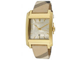 Burberry Nova Gold Tone Square Dial Leather Strap Watch for Women - BU1582 Authentic Buy Shop Now