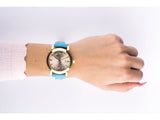 Burberry The City Gold Dial Blue Leather Strap Watch for Women - BU9018 Authentic Buy Shop Now