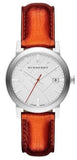 Burberry The City Silver Dial Orange Leather Strap Watch for Women - BU9121 Authentic Buy Shop Now