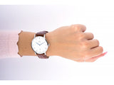Daniel Wellington Dapper St Mawes White Dial Brown Leather Strap Watch For Men - DW00100087 Authentic Buy Shop Now