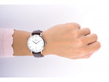 Daniel Wellington Dapper Bristol White Dial Brown Leather Strap Watch For Women - DW00100090 Authentic Buy Shop Now